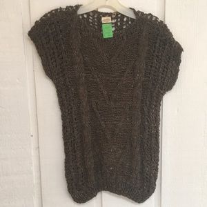 Suede, hand-knitted. Beautiful!